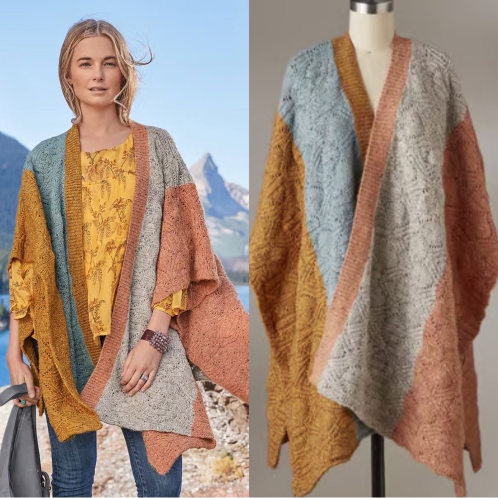 Sundance Colorful Dance Open Drape Colorblock Car… - image 1